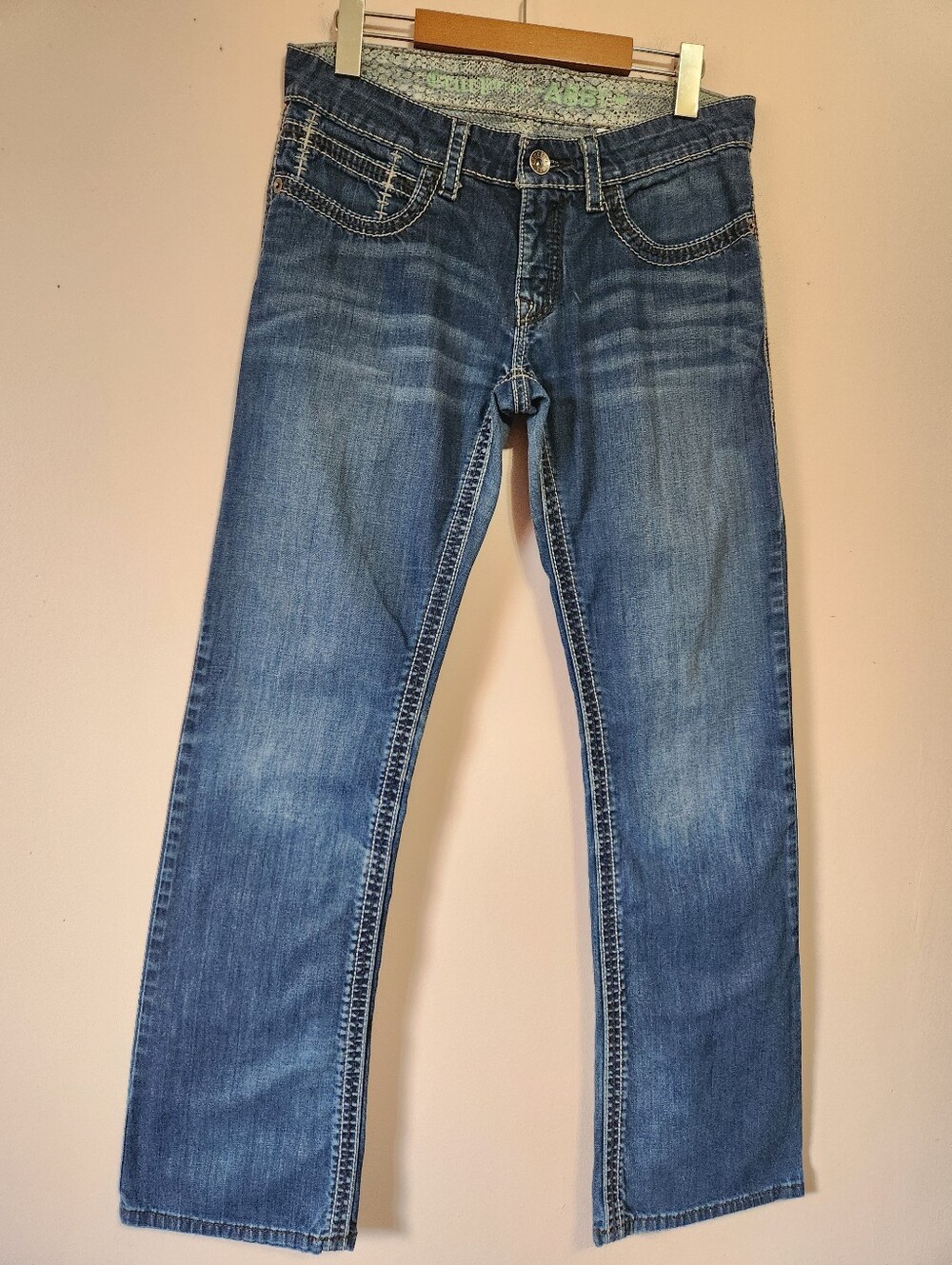 Cruel Denim Abby Western Contrast Stitch Embellished Pocket Jeans Size 28L